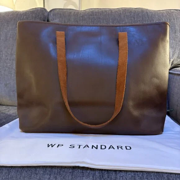 WP Standard Oversized Zipper Tote - Chocolate Leather - Picture 2 of 10